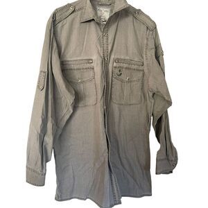 Fox Fire Men's Thunder River Gear Green Long Sleeve Button-down Top Size L